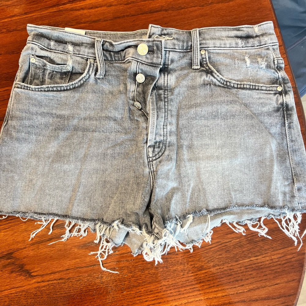 Mother Denim Gray Denim Shorts